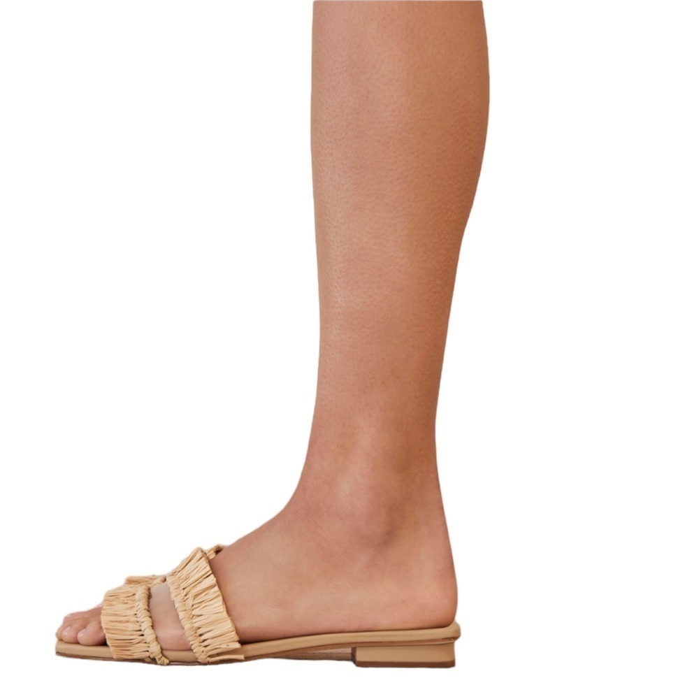 Cult Gaia Malfi Straw Trimmed PVC Sandals 9 39 - Picture 3 of 10